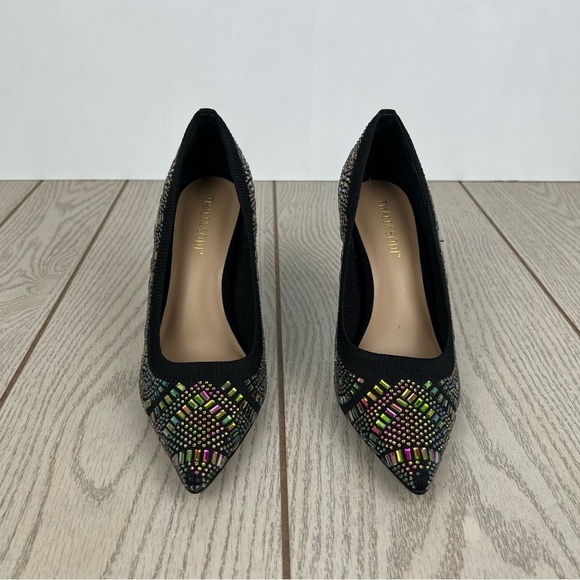 Thalia Sodi Women's Kaia Bling Gem Pointed-Toe Pumps 6M Black $100 - Picture 2 of 10